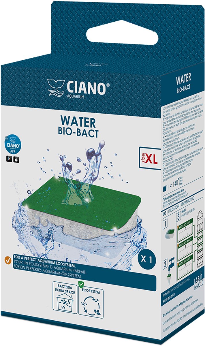 Ciano bio-bact xl - biologisch filtermateriaal voor aquarium - 9,8x8x3,3cm