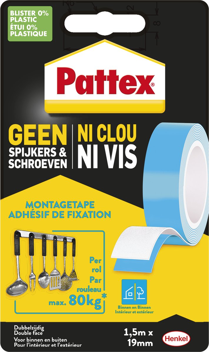 Pattex 1006953 - supermontage tape 80kg | 12 stuks