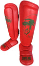Super pro combat gear scheenbeschermer nations maroc kids pu rood - groen xs