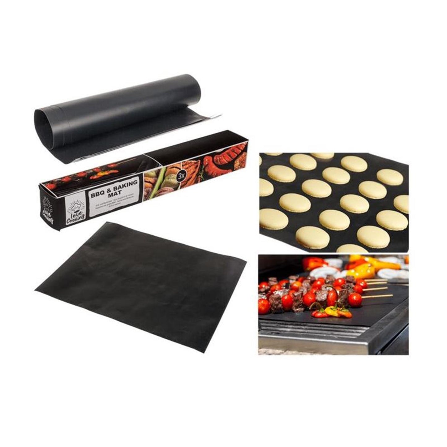 Out of the blue barbecue bakmat set van 3 stuks 40x33cm