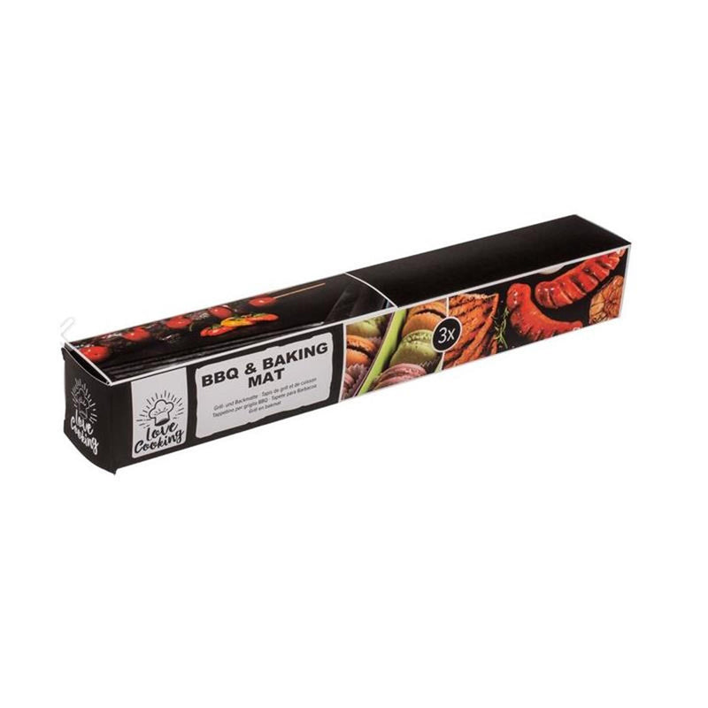 Ootb barbecue bakmat set van 3 stuks 40x33cm