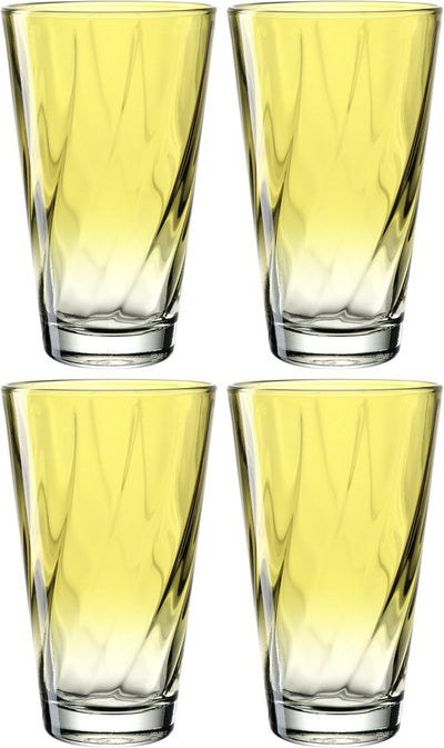 Leonardo twist drinkglas 300ml geel - set 4