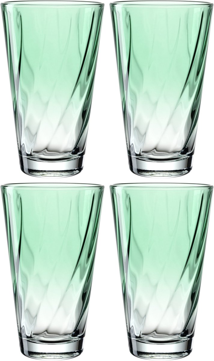 Leonardo twist drinkglas 300ml groen - set 4