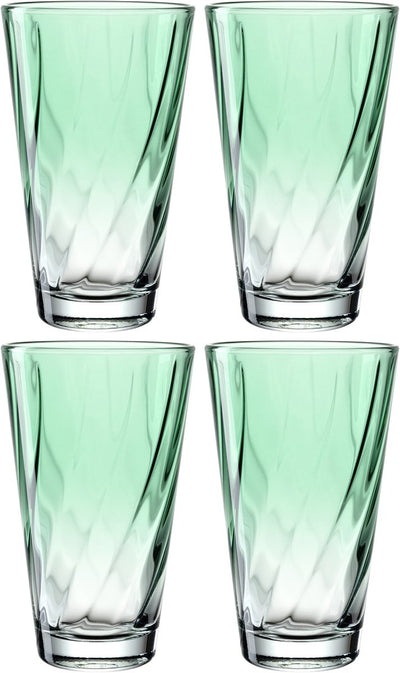 Leonardo twist drinkglas 300ml groen - set 4
