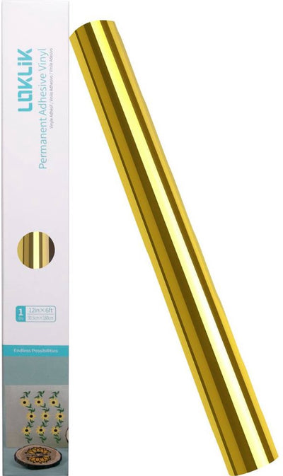 Loklik permanent adhesive vinyl mirror metallic - goud - 30.5 x 180 cm