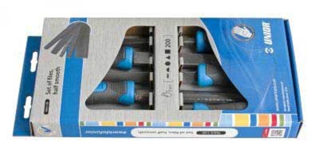 Unior grs vijl set 5dlg zacht handvat