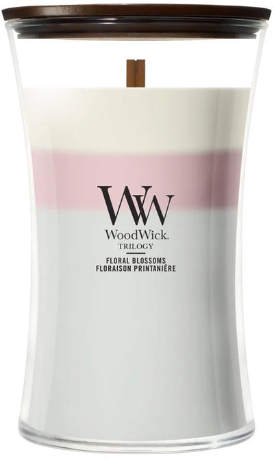 Woodwick hourglass - trilogy floral blossoms - large geurkaars - 130 branduren