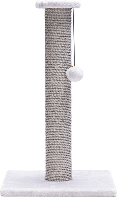 Beeztees serpa katten krabpaal - omwikkeld met touw - met balletje - grijs - 35x35x60 cm