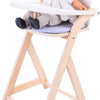 Longfield poppenstoel grijs wit – houten poppenkinderstoel met kussentje – poppenstoel voor rollenspel – geschikt voor alle poppen – engelhart
