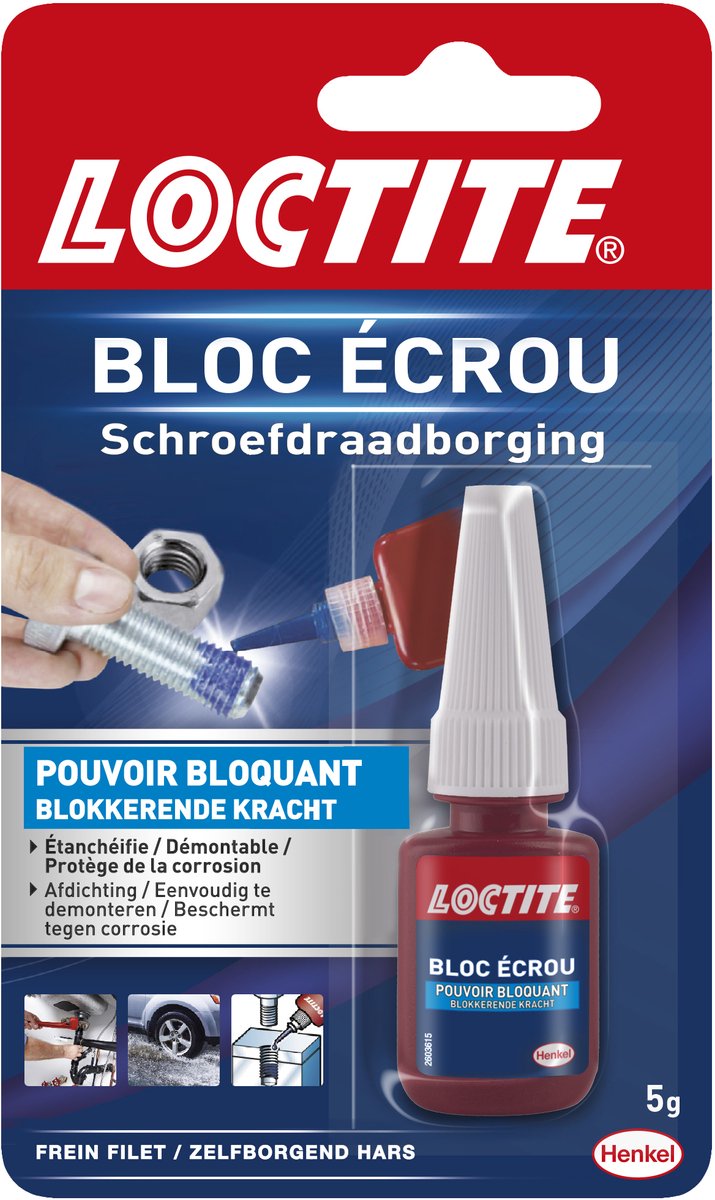 Loctite schroefdraadborging 5g | beste borging van schroeflijm | extreem sterke schroef lijm.