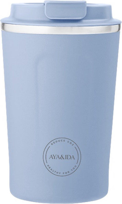 Aya ida aya ida - cup2go - thermosbeker - koffiebeker - coffee to go - reisbeker - meenemen - 380ml - powder blue