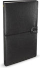 Peter pauper notitieboek - voyager - leder cover - black - met koordsluiting - 12x20 cm