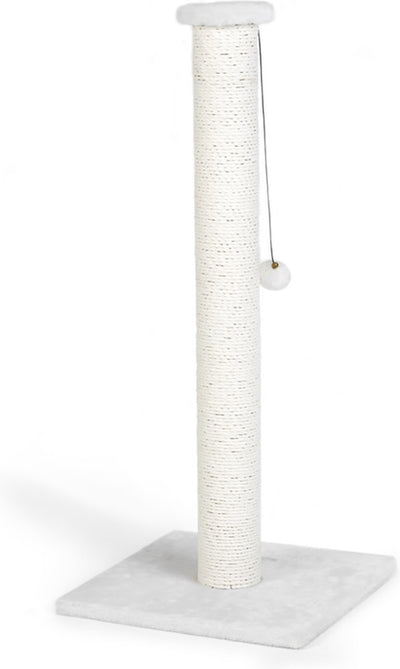 Beeztees serpa xl katten krabpaal - hoge krabpaal - met touw - met balletje - wit - 40x40x90 cm