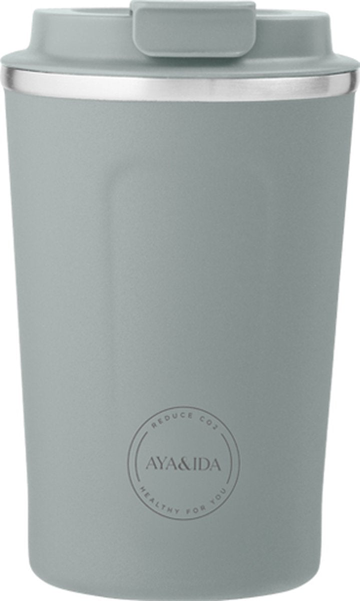 Aya ida aya ida - cup2go - thermosbeker - koffiebeker - coffee to go - reisbeker - meenemen - 380ml - mint green
