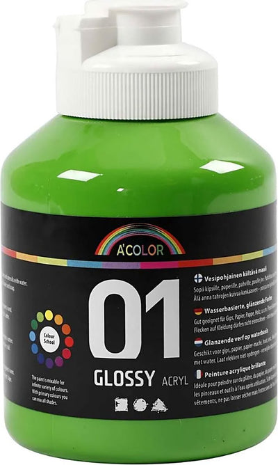 A-color glossy acrylverf, lichtgroen, 01 - glossy, 500 ml