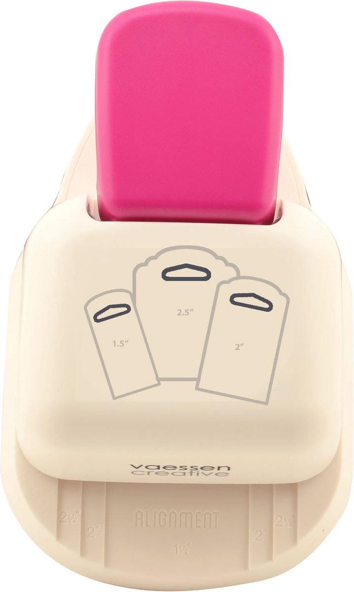 Vaessen creative pons - 3 in 1 label pons - 3,8 - 5 - 6,4 cm - hangtags - roze ivoor