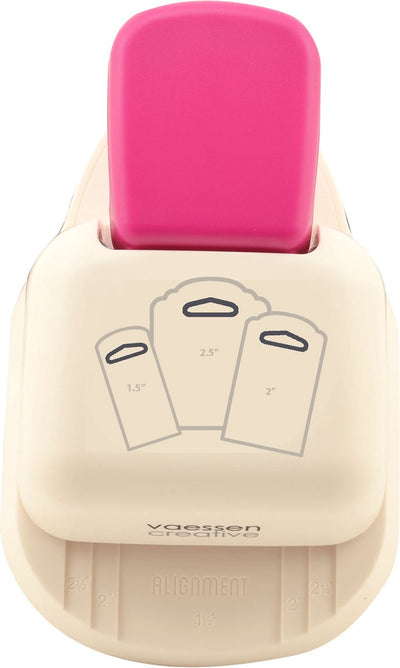 Vaessen creative pons - 3 in 1 label pons - 3,8 - 5 - 6,4 cm - hangtags - roze ivoor