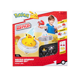 Jazwares pokémon - battle spinner 2 pack with stadium pikachu, mew, poke ball, poke ball