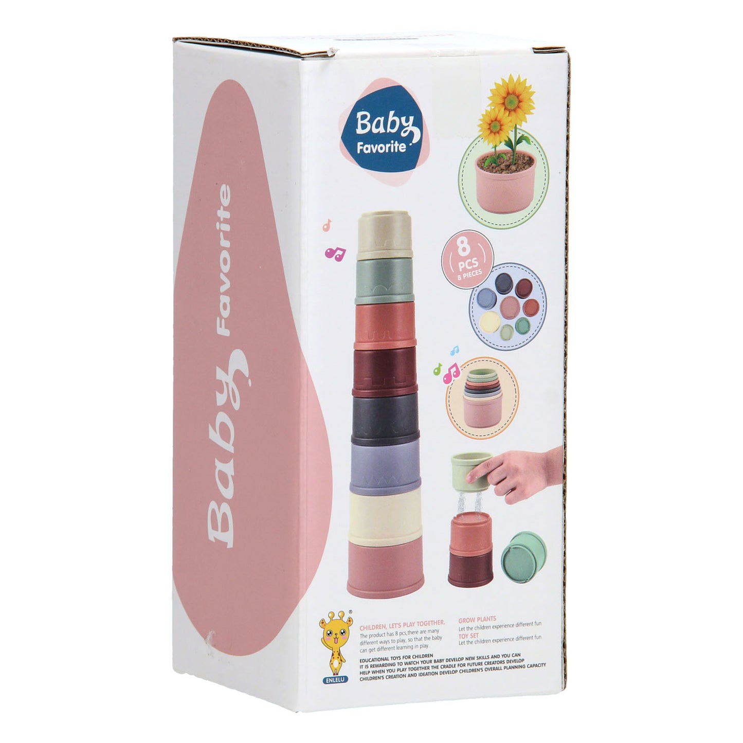 Lobbes stapelbekers pastel, 8dlg.