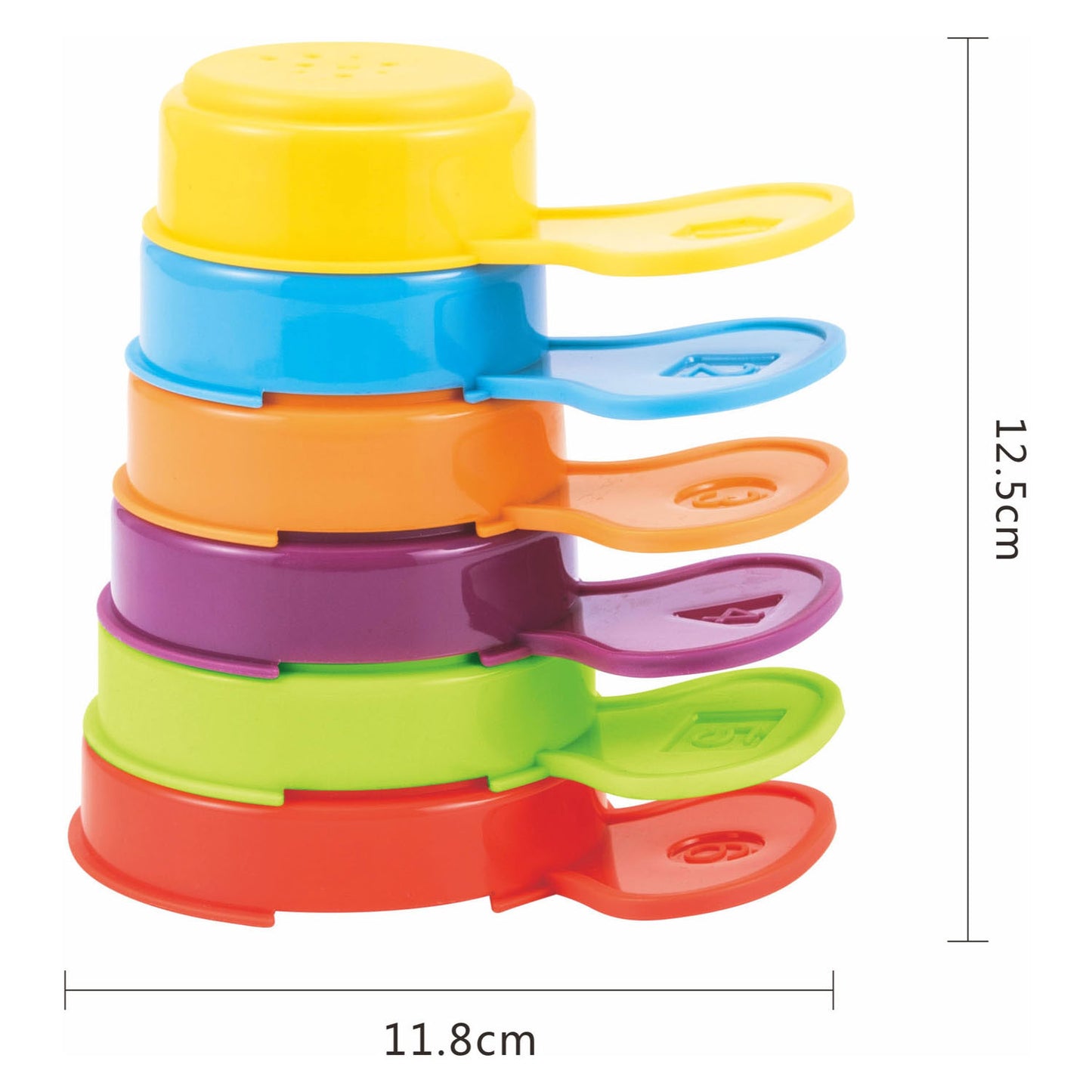 Stapelbekers met handvat, 6dlg.