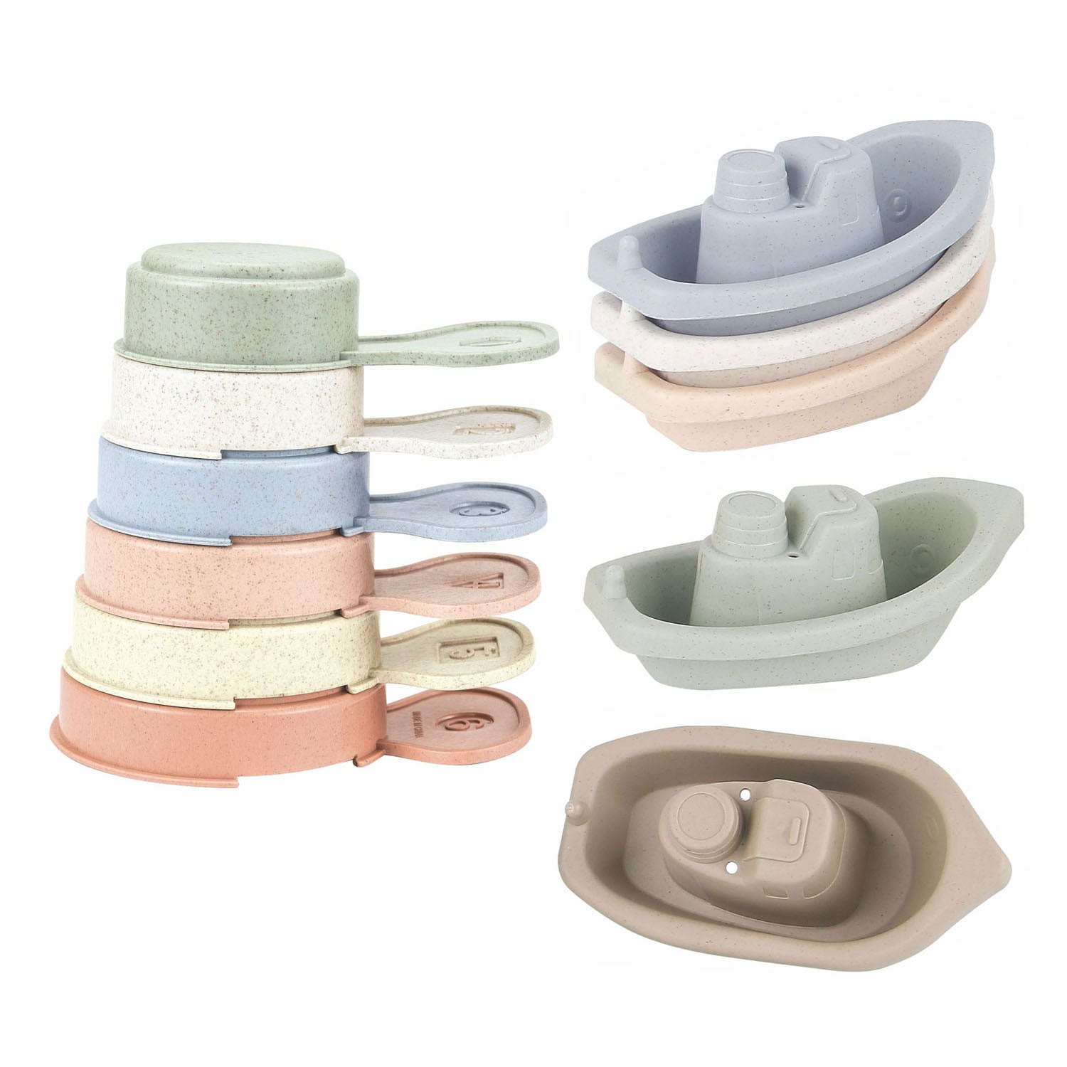 Lobbes badbekers en badbootjes pastel