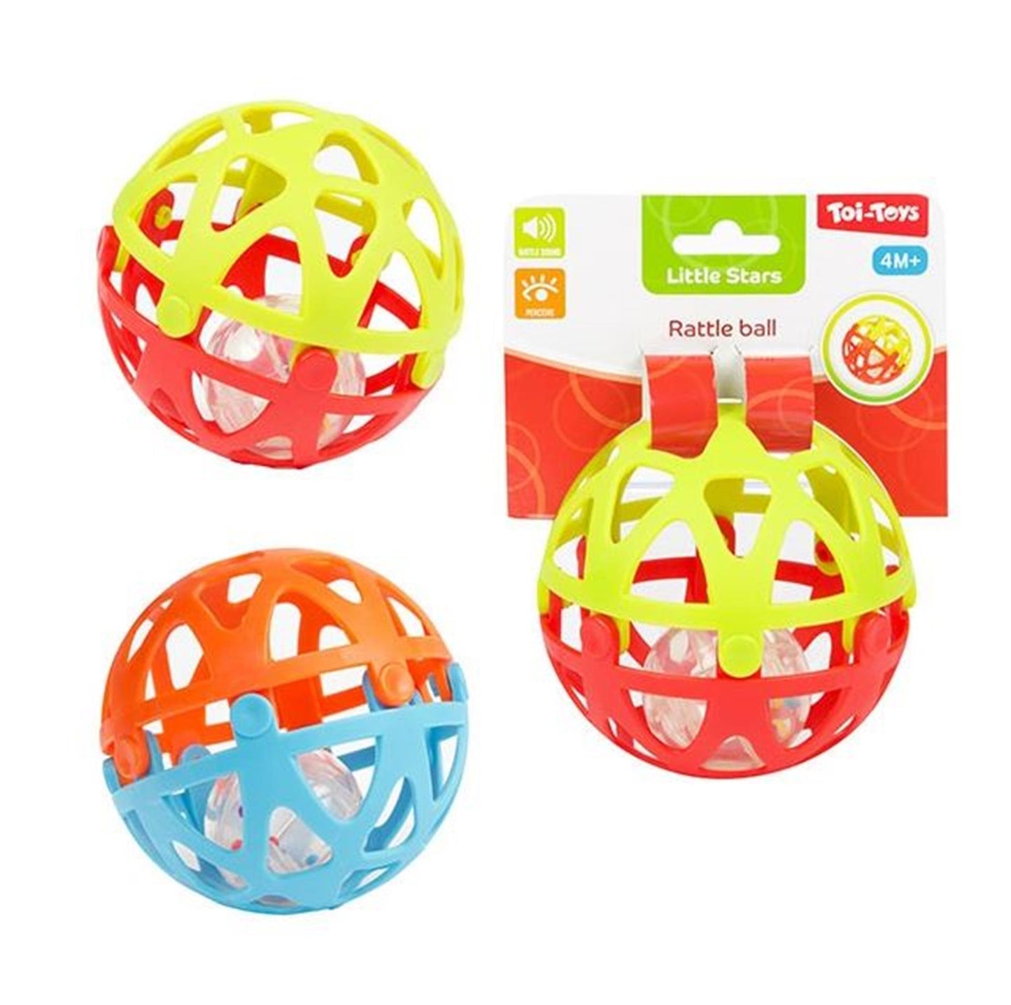 Toi-toys little stars baby open rammelbal 10cm