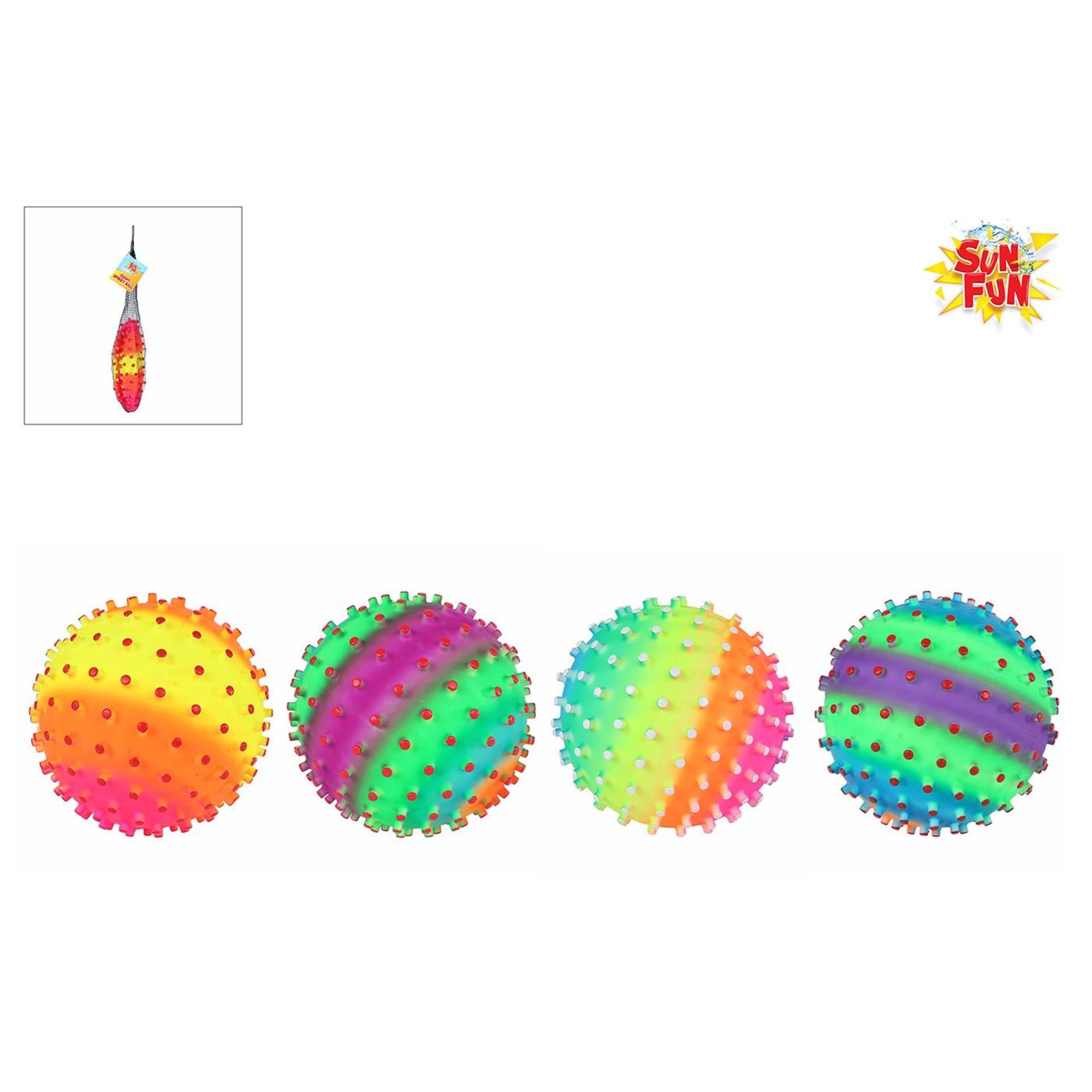 Sun fun pukkelbal regenboog 220gr 21cm 4 assorti