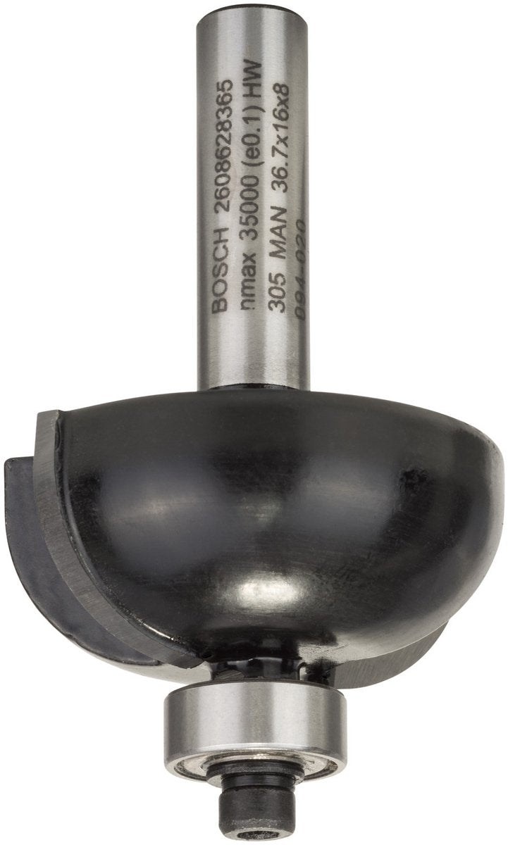 Bosch - halfrondprofielfrezen 8 mm, r1 12 mm, d 36,7 mm, l 16 mm, g 58 mm