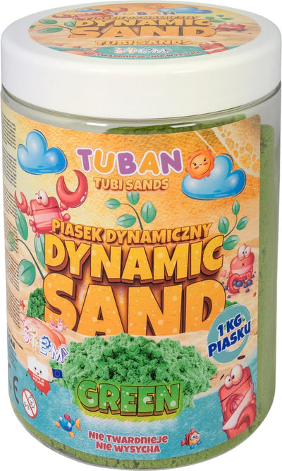 Tuban - dynamic sand – green 1 kg, juwelierswerk zand voor kinderen, 3 jaar, groen
