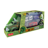 Dino transporter met auto's groen - afbeelding 1