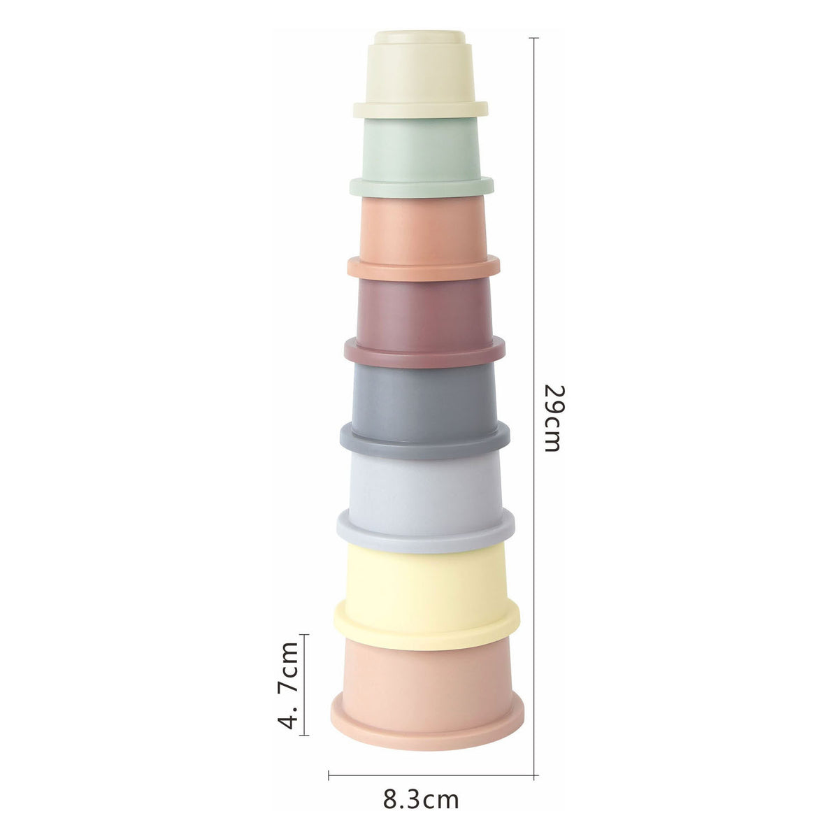 Lobbes waterval bekers pastel, 8dlg.