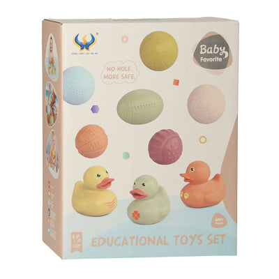 Lobbes speelgoed bv badspeelgoed set met sensorische badballen badeendjes pastel