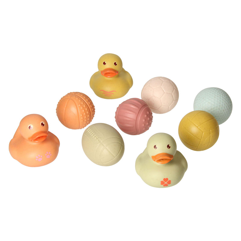 Lobbes speelgoed bv badspeelgoed set met sensorische badballen badeendjes pastel