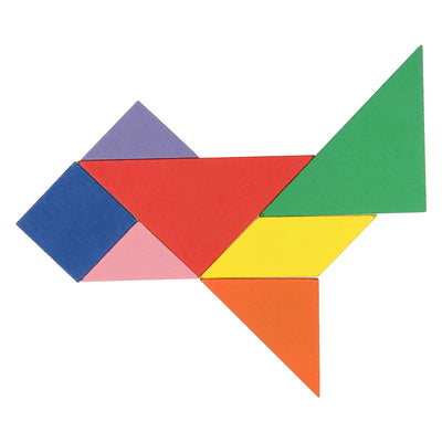 Houten tangrampuzzel, 7st.