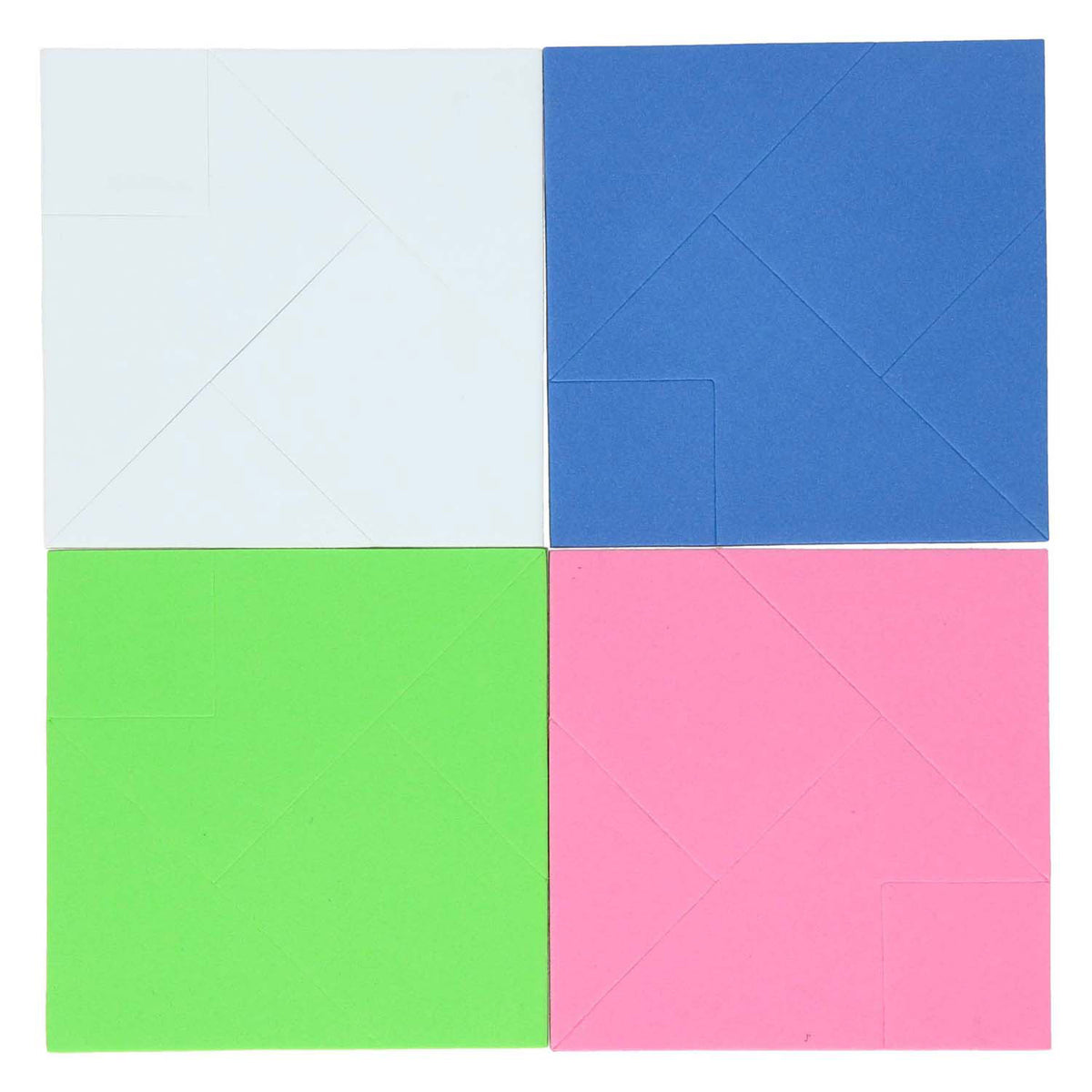 Foam tangrampuzzels, 4st.