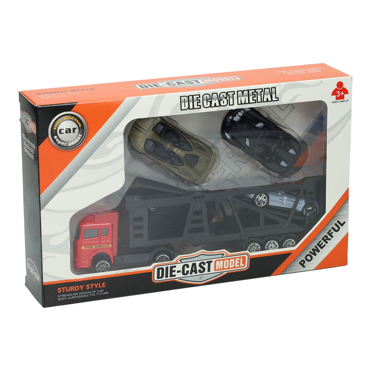 Lobbes speelgoed bv die-cast transporter met 4 auto's