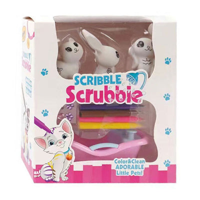 Scribble crubbie inkleurdiertjes met bad