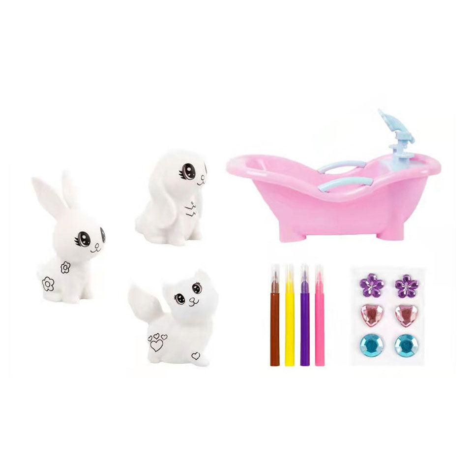 Scribble crubbie inkleurdiertjes met bad