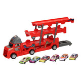 Lobbes speelgoed bv uitklapbare autotransporter met afschietfunctie - rood - afbeelding 3