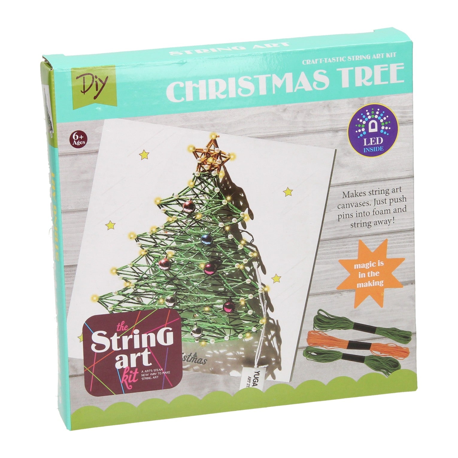 String art kerstboom met led lampjes