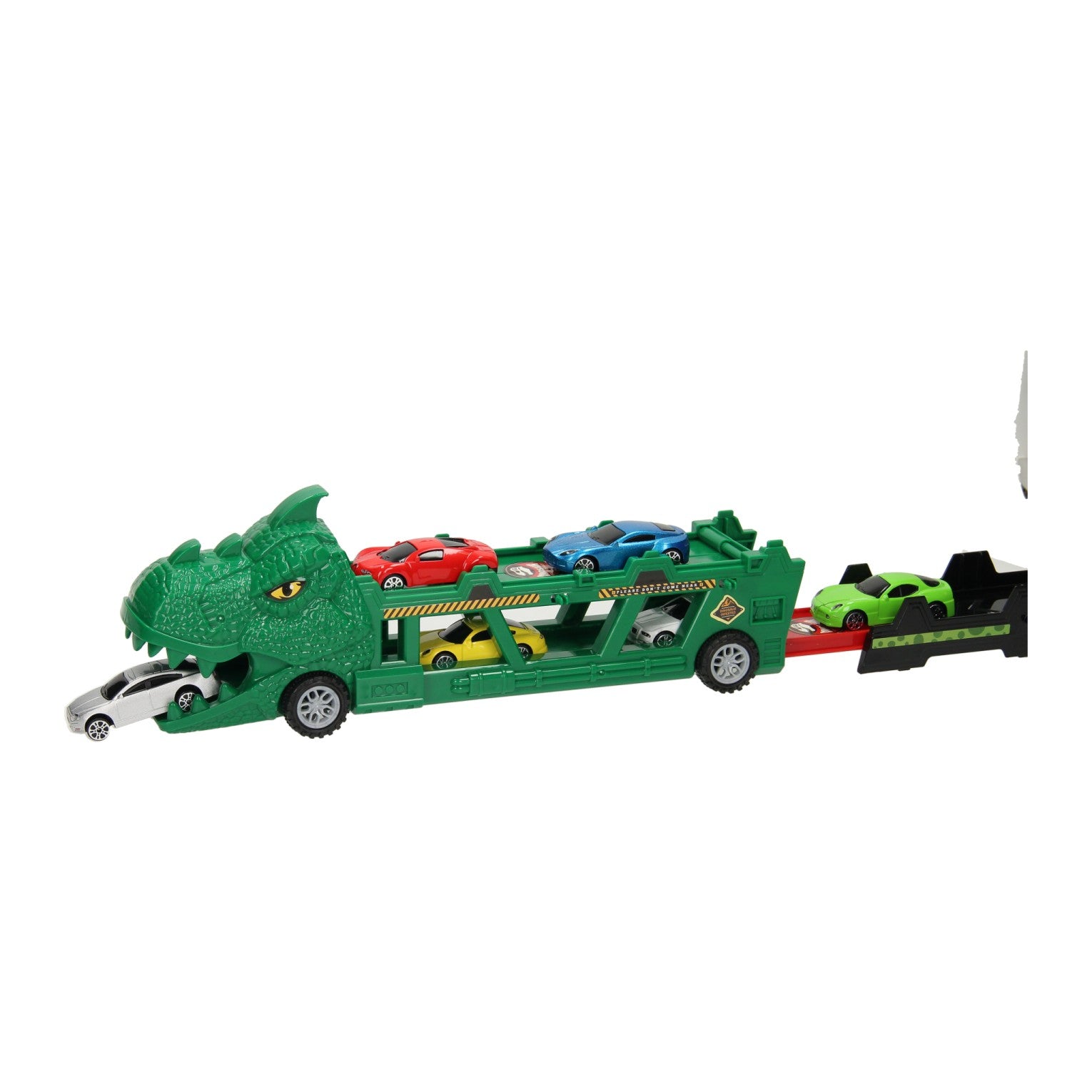 Lobbes speelgoed bv dino transporter met afschietfunctie, 7dlg.
