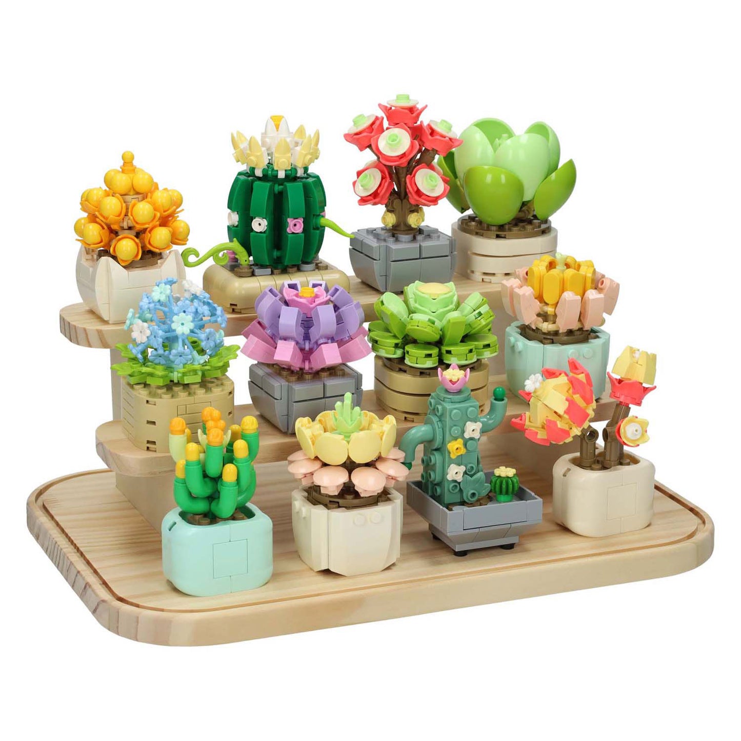 Bouwsteentjes set bloemen etalage