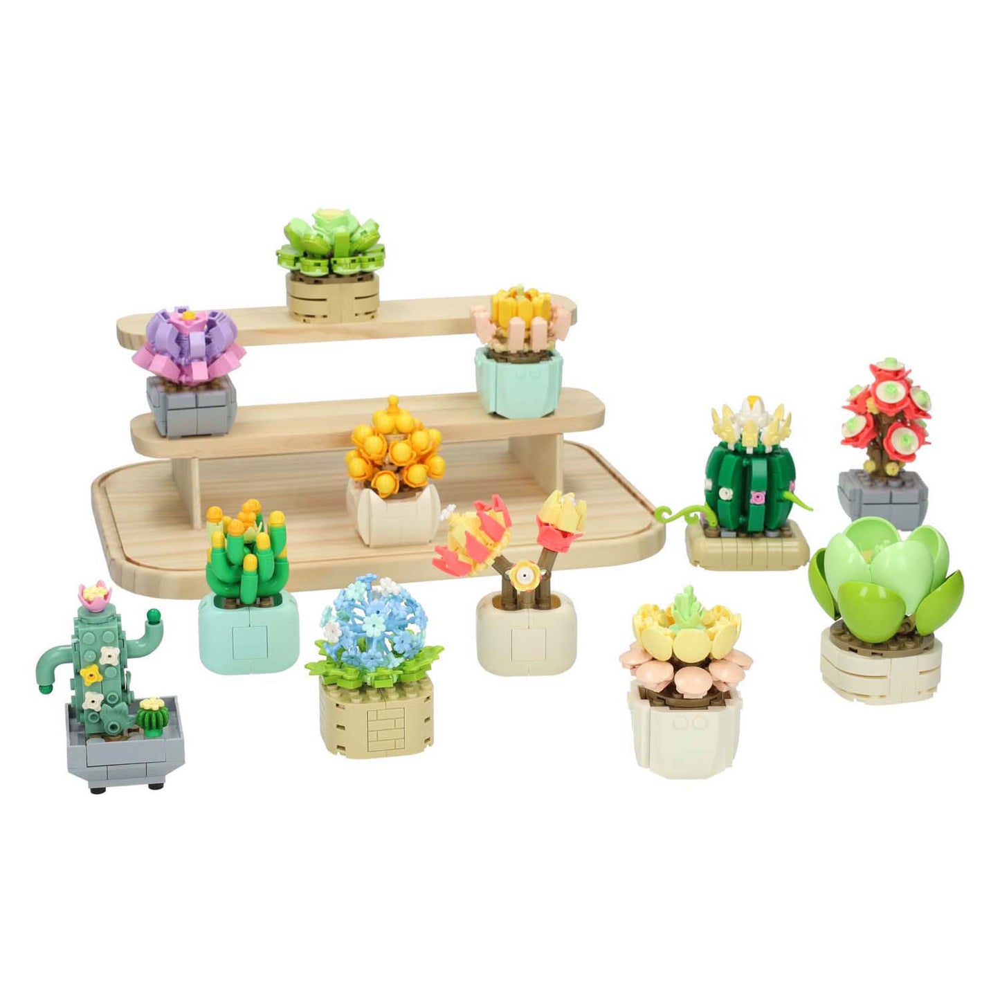 Bouwsteentjes set bloemen etalage
