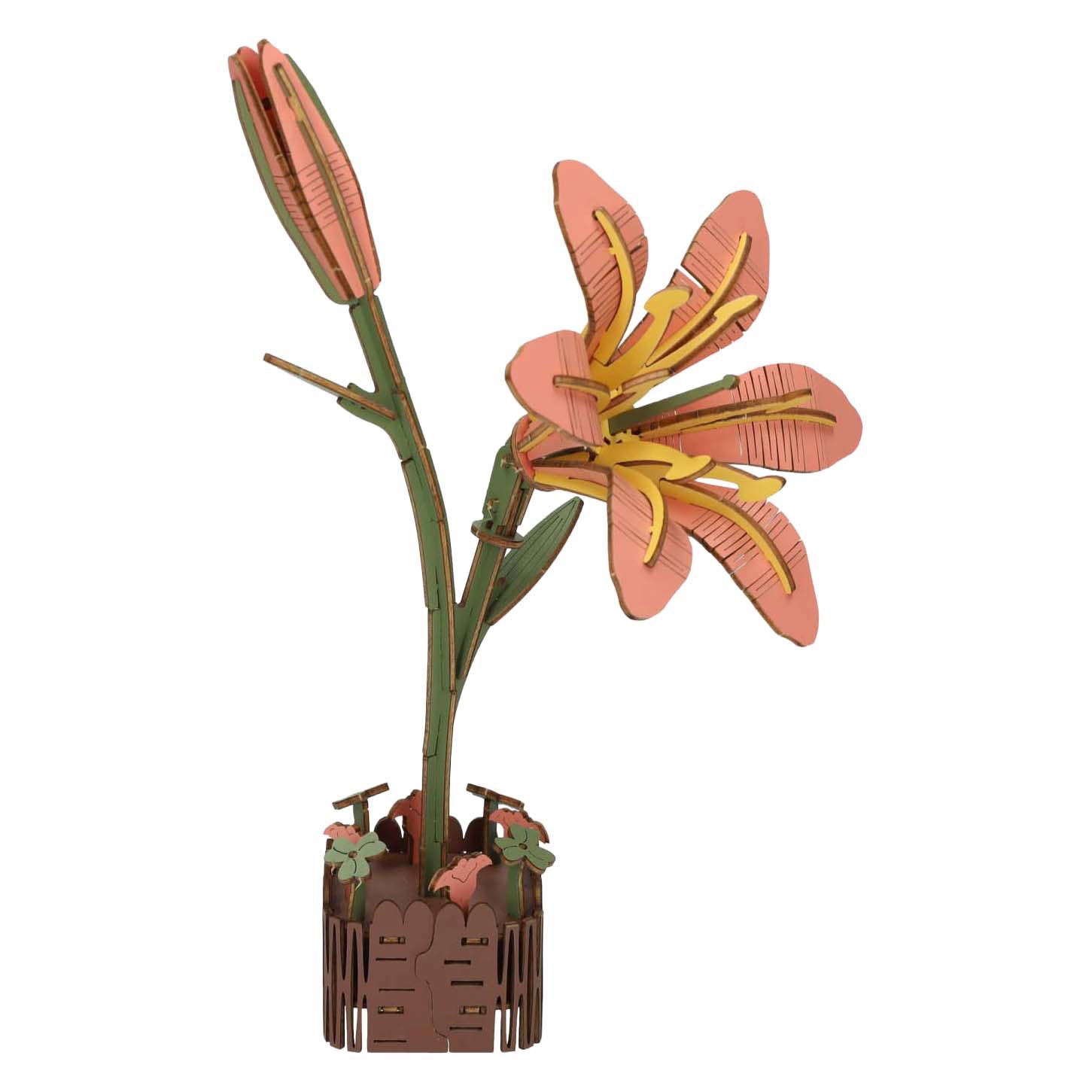 Lobbes speelgoed bv lobbes houten bouwpakket lelie 3d - creatief speelgoed bloemen.