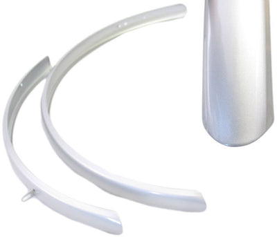 Stel spatborden 28 staal hybride 45mm zilver