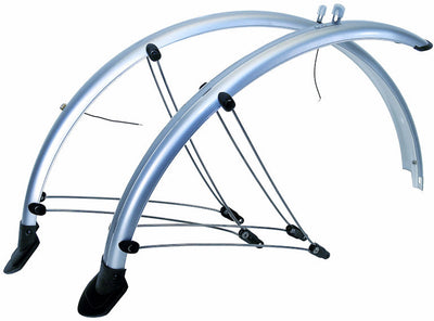 Spatbordset 28 pvc 45mm zilver met stroomkabelgeleiding