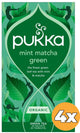 Pukka tea mint matcha green - 80 theezakjes - biologische kruidenthee - munt - groene thee - 4 x 20 zakjes - thee voordeelverpakking