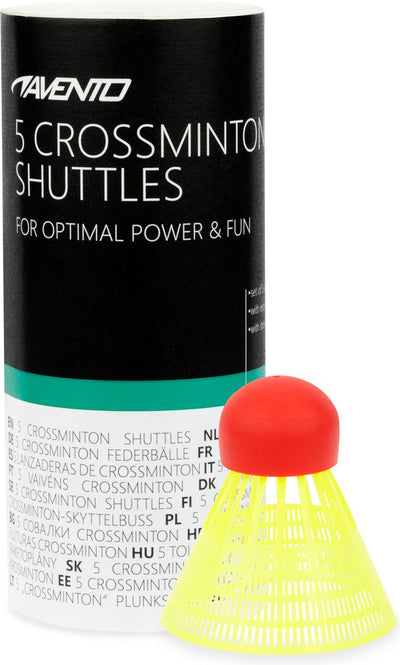 Avento 5 crossminton shuttles - fluorgeel rood