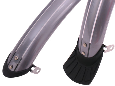 Sunnywheel kunststof spatbordset 28inch 50mm zilver + stangen