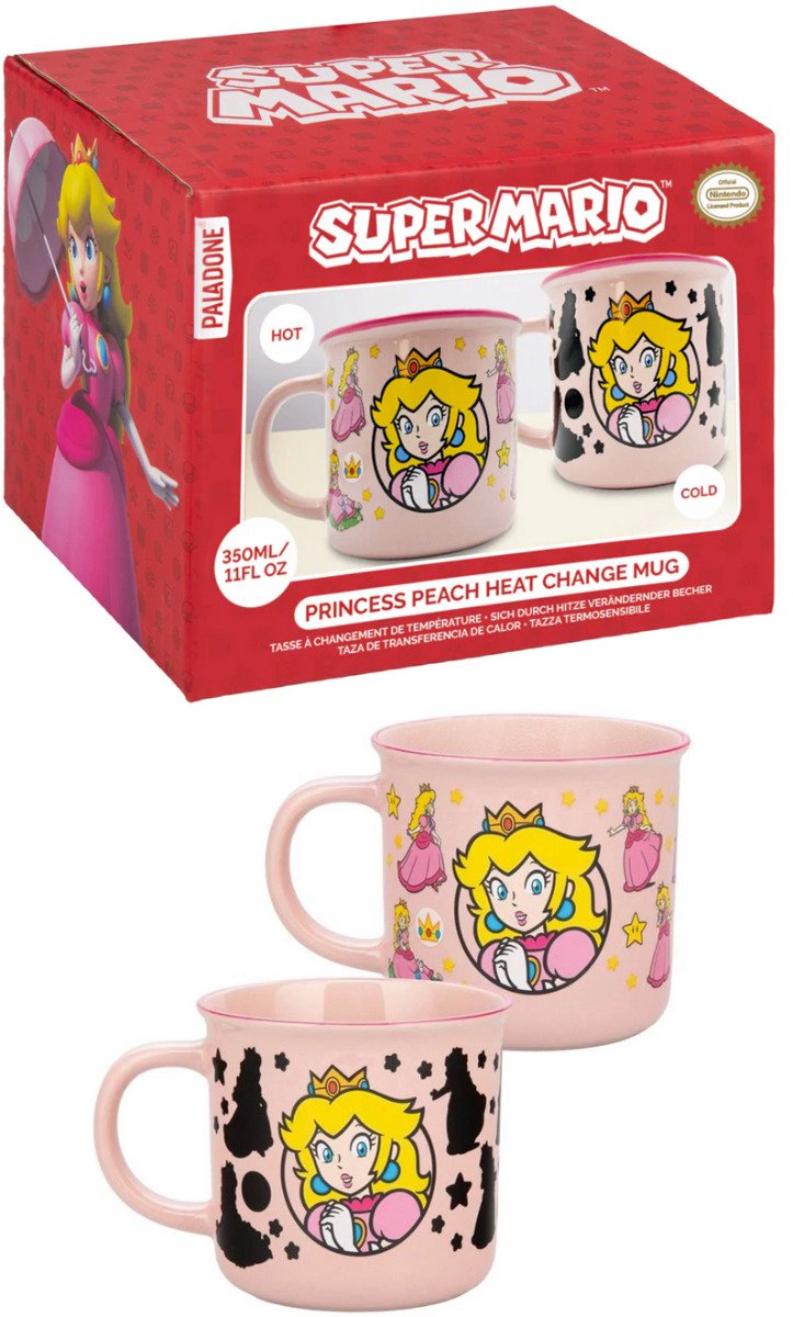 Paladone super mario princess peach heat change mug – officieel gelicentieerde nintendo mok, 300 ml-
